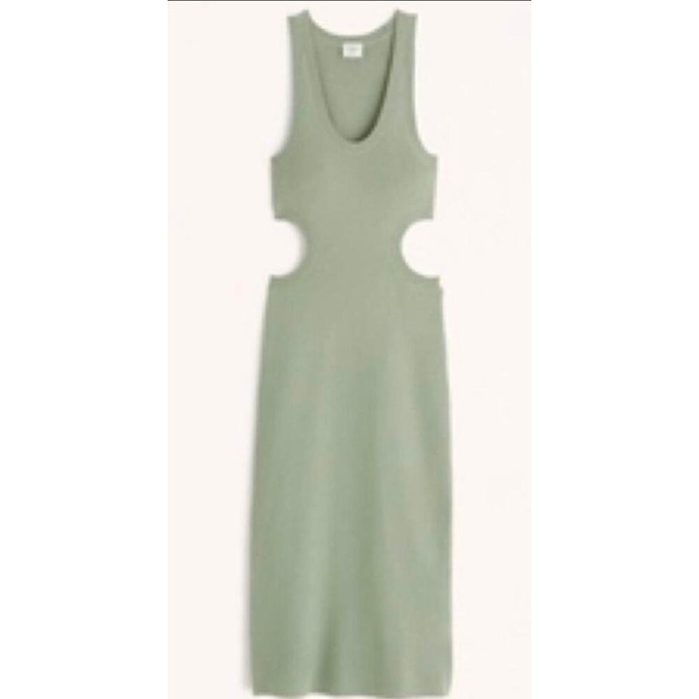 Abercrombie & Fitch midi dress cuts  knit Green M NwT
